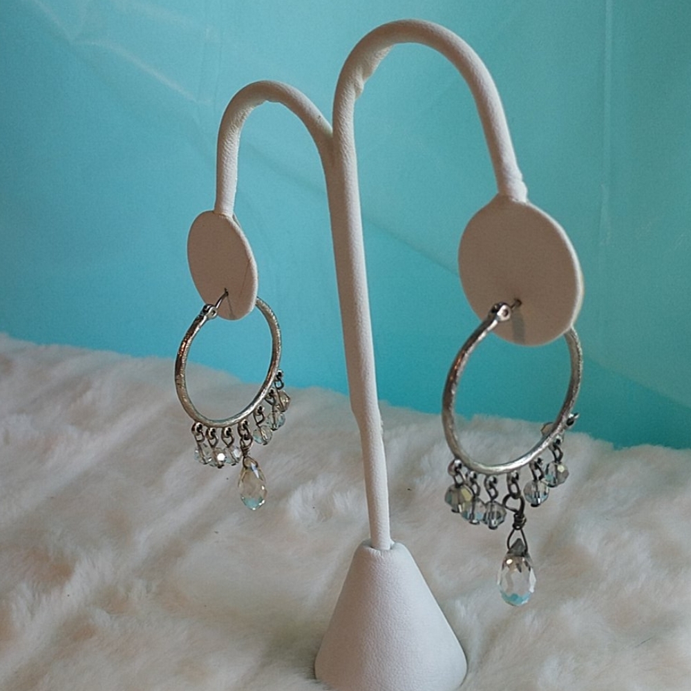 Beautiful rhinestone hoop earrings